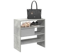 ROMHZKS Scarpiera impilabile, 2 pezzi, grigio cemento, 60 x 30 x 30,5 cm, in legno, contenitore versatile con due opzioni di montaggio per scarpiera o armadio da parete, facile da pulire