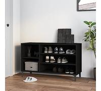 ROMHZKS Scarpiera nera, 102 x 36 x 60 cm, in legno, versatile armadio da corridoio con più scomparti per riporre le scarpe senza polvere, piano superiore stabile come spazio decorativo o panca