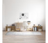 ROMHZKS Set di 2 armadi per TV, realizzati a mano, in legno di quercia, per TV, da tavolo