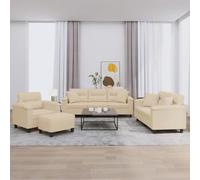 ROMHZKS Set di divani in microfibra durevole con comoda imbottitura e struttura robusta, con pratico poggiapiedi e cuscini decorativi per un maggiore comfort di seduta