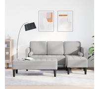 ROMHZKS Set di divani modulari a forma di L, in tessuto grigio nuvole, con cuscino in schiuma ad alta densità e struttura in vero legno, in poliestere resistente alle macchie, per un design flessibile