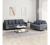 ROMHZKS Set per divano in velluto, 3 posti, XXL, comodo, per soggiorno, divano, moderno, grigio, in velluto, imbottitura, paesaggio del divano