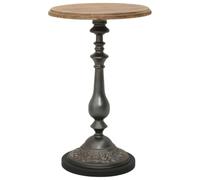 ROMHZKS Tavolino in legno di abete massiccio, 40 x 64 cm, marrone, classico, con base in acciaio, decorativo, stabile, durevole, rustico, vintage, semplice