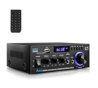 Romicta Amplificatore Audio, Amplificatore HiFi, Amplificatore stereo 600W 2 canali, Bluetooth 5.0, 12V 220V display LCD, Hi-Fi, radio FM portatile, Scheda SD Card/USB, per la casa o per l'auto
