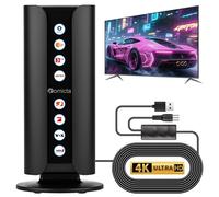 Romicta Antenna TV DVB-T2 da Interno/Esterno con Amplificatore, Antenna DVB-T & DVB-T2, DAB/DAB+, Portata Lunga 360°, per Televisori 4K 1080p, Cavo Coassiale 5 m