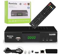 Romicta Ricevitore HD per satelliti, ricevitore satellitare con HDMI, DVB-S/S2, PVR, EPG, SCART, LAN, lettore multimediale USB, HDTV, YouTube, Meteo, Nero - HDTV satellitare