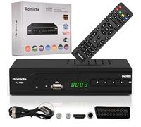 Romicta Ricevitore HD per satelliti, ricevitore satellitare con HDMI, DVB-S/S2, PVR, EPG, SCART, lettore multimediale USB, HDTV, YouTube, Meteo, Nero - HDTV satellitare