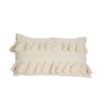 Romimex Cuscino bianco nappe 30 x 10 x 50 cm