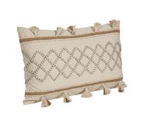 Romimex Cuscino Crema Nappe 30 x 8 x 50 cm Ricamo