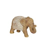 Romimex Figura decorativa Beige Naturale Poliresina Elefante