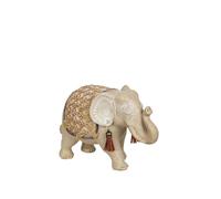 Romimex Figura decorativa Beige Naturale Poliresina Elefante 9 x 13 x 20 cm