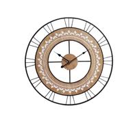 Romimex Orologio da parete nero legno metallo 50 x 50 x 5 cm - Marca EAN: 8435547184173