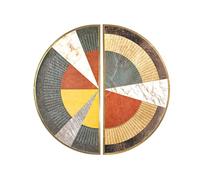 Romimex Set di 2 Quadri Multicolore Acrilico Alluminio Astratto 70 x 70 x 3 cm