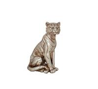 Romimex Statuetta decorativa in resina tigre argento 15 x 21 x 9 cm