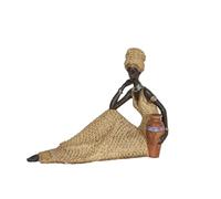 Romimex Statuetta decorativa multicolore in resina africana vaso 26 x 20 x 12 cm