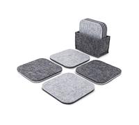 ROMINOX Set di 8 sottobicchieri Renova in feltro moderno per appoggiare silenziosamente, con tasca in feltro abbinata, design bicolore; dimensioni: circa 10,5 x 5,7 x 10 cm