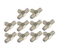 ROMISBABA 10 pezzi Adattatore Splitter Coassiale Femmina Vie in Metallo Nickelato Partitore Segnale Tv Antenna Connessione Rapida e Resistente Compatibile Vcr Satellite