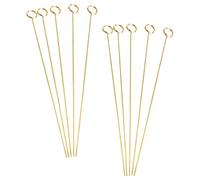 ROMISBABA 10 Pezzi Clip Metallici per Carte e Fiori, Oro, Metallo | Design a Forca, per Etichette Alimentari e Cartoncino, Adatti a Matrimoni e Compleanni
