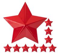 ROMISBABA 10 Pezzi Distintivi a Stella a Cinque Punte in Alluminio Rosso 4 Cm, Spille Decorative per Cappelli e Zaini Vintage, Badge da Collezione e Forniture per Feste