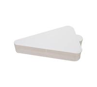 ROMISBABA 100 Pezzi Basi in Cartone per Torte Triangolari 118x78mm, Vassoi da Dessert Argentati per Mousse e Dolci, Sottotorta Ecologici e Resistenti per Esposizione e Servizio Torte