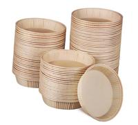 ROMISBABA 100pezzi Mini Teglie Crostatine Fondo Tondo Antiaderenti in Carta Dorata Per Forno Ristorante Dolci Buffet Può essere utilizzato per decorare i dolci natalizi