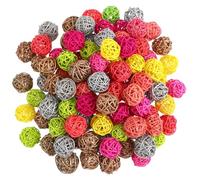 ROMISBABA 100pezzi Palline di Rattan per Aromaterapia Colorate Ornamenti da Appendere per Feste di Natale Pendenti per Feste di Scuola Dell'infanzia Colori Misti