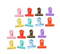 ROMISBABA 16 pezzi Clip Fermacarte in Metallo Colorate per Scuola e Ufficio Morsetti per Organizzare Documenti Test e Ricevute Facili Usare per Studenti e Insegnanti