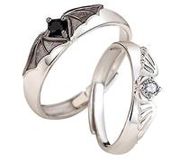 ROMISBABA 1paio Anello Regolabile Per Design Angeli e Demoni Anello Aperto Aesthetic Per Regali Di Compleanno e Occasioni Speciali