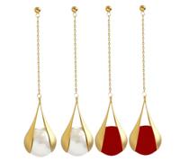 ROMISBABA 2 Paia Of Pearl Tassel Earrings For Women Long Dangle Ear Drops And For Parties And Everyday Wear