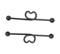 ROMISBABA 2 Paia Of Shaped Industrial Barbell Earrings Fashionable Ear Jewelry For Men And Women Comfortable Steel Design For Everyday Wear