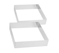 ROMISBABA 2 pezzi Anello per Torta Quadrato in Acciaio Inossidabile Stampo Preciso per Mousse Pudding e Cioccolato Strumento da Forno Solido per Feste Familiari e Compleanni