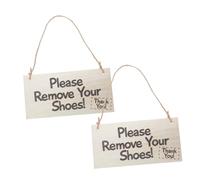 ROMISBABA 2 Pezzi Cartello in da Country Targa Decorativa Frontale Please Take off Your Shoes Adatto per Ingresso e