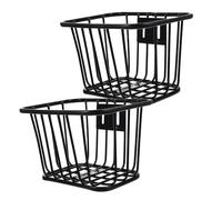 ROMISBABA 2 Pezzi Cestini Anteriori per Bicicletta in Metallo Resistenti Cestini da Manubrio Stabili e Facili da Installare Accessori Cesta Bici per Uso Quotidiano e Mountain Bike