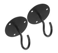 ROMISBABA 2 pezzi Ganci da Soffitto Ferro Nero Ganci Piccoli Troncodelefante per Appendere Lanterna Zanzariera Armadio e Portico Resistenti e Compatti per Ed Esterno