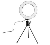 ROMISBABA 2 pezzi LED Ring Light con Supporto Tavolo Lampada Selfie LED Portatile Ricaricabile USB per Live Streaming e Video Fotografici