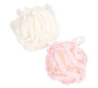 ROMISBABA 2 Pezzi Palla da Bagno in Pe Spugna Morbida Esfoliante e Schiumogena per Uso Domestico da Viaggio Laccio per Appendere e Pulizia del Corpo