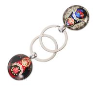 ROMISBABA 2 pezzi Portachiavi Matrioska Russo Leggeri in Lega e Vetro Decorativi con Pittura Dettagliata per Auto Borse e Zaini Accessori Colorati e Artigianali