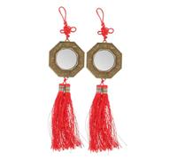 ROMISBABA 2 pezzi Specchi Bagua Feng Shui Tradizionali con Elementi Tai Chi Ornamento Cinese da Parete in Decorazione Benedizione e Armonia per Casa e Negozio