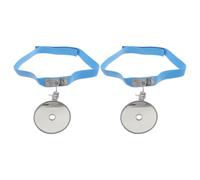 ROMISBABA 2 Pezzi Specchio Riflettore Medico Frontale Fascia Regolabile in Acciaio Inossidabile e Silicone, Robusto e Adatto per Sale e Ambulatori Orl