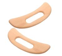 ROMISBABA 2 pezzi Tavoletta Guasha in Legno Naturale Forma di Mezzaluna Strumento Massaggio Corpo e Viso per Rilassamento Muscolare e Massaggiatore Manuale Delicato e Confortevole sulla