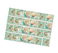 ROMISBABA 24 Pezzi Adesivi Piastrelle Impermeabili con Gusci e Stelle Stickers Rimovibili per Cucina e Bagno Decorazioni Murali Facili da Applicare e Tagliare per Superfici Lisce