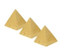 ROMISBABA 3 Pezzi Mini Piramide in Resina Decorazione Desktop con Realismo Storico Accessori Miniature per Tavolo in Sabbia e Moss Ornamenti Antichi Egizi