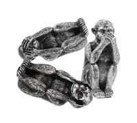 ROMISBABA 3 Pezzi Miniature in Resina con Simbolismo Non Vedere Non Sentire Statuette Decorazioni Animali per Scrivania e Libreria Design e Coordinato in