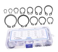 ROMISBABA 315 Pezzi Kit da Anelli Elastici Fissaggio Esterni in Acciaio Nero Clip Scatto Rotante per Alberi Assortimento per Fissaggio Cuscinetti Ingranaggi e Pulegge Uso Industriale e
