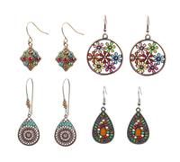 ROMISBABA 4 Paia Vintage Eardrop Flower Earrings For Women Creative Alloy Jewelry Lightweight Floral Design For Parties And Daily Wear