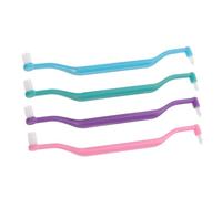 ROMISBABA 4 Pezzi Spazzolino Doppia Ergonomico per Gengive Sensibili e Apparecchio Ortodontico Colorati per Pulizia Interdentale e Rimozione Tartaro Accesso Zone Difficili e Orale Completa