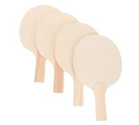 ROMISBABA 4 Racchette Pong in Legno Naturale per DIY Base Vuota per Pittura e Artigianato Paddles Regolabili per Adulti Racchette Tennis Tavolo Personalizzabili