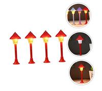 ROMISBABA 4 Set Led Lampioni Stradali Miniatura Delle Decorazione Simulata Per Micro Paesaggio E Accessori Casa Miniatura 4