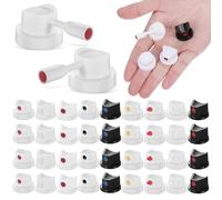 ROMISBABA 40 Pezzi Spray Can Nozzle in Pp, Bianco, Accessori per Bombolette Aerosol e Vernice Spray, per Pittura e Progetti DIY