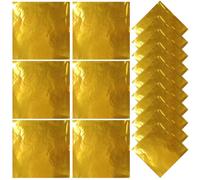 ROMISBABA 400 Pezzi Carta Stagnola Oro 8x8cm per Imballaggio Dolci e Foglie di Tè, Alluminio Sicuro e Resistente per Feste di Anniversario e Tè